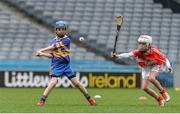 19 April 2017; Daniel Meehan, Newmarket on Fergus, Co. Clare, in action against Cian Lawless, representing Blarney, Co. Cork, during the Go Games Provincial Days in partnership with Littlewoods Ireland Day 5 at Croke Park in Dublin.   Photo by Piaras Ó Mídheach/Sportsfile