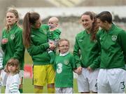 9 April 2017; Republic of Ireland players ahead of the UEFA Women's Under 19 European Championship Elite Round match between Republic of Ireland and Finland at Markets Field, in Limerick. Photo by Eóin Noonan/Sportsfile