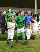 9 April 2017; Jamie Finn of Republic of Ireland leads her team out ahead of the UEFA Women's Under 19 European Championship Elite Round match between Republic of Ireland and Finland at Markets Field, in Limerick. Photo by Eóin Noonan/Sportsfile