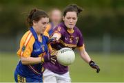 16 April 2017; Joanne Cregg of Roscommon in action against Clara Donnelly of Wexford during the Lidl Ladies Football National League Division 3 Semi-Final match between Wexford and Roscommon at Clane GAA Club in Clane, Co Kildare. Photo by Piaras Ó Mídheach/Sportsfile