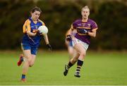 16 April 2017; Joanne Cregg of Roscommon in action against Georgina Hearne of Wexford during the Lidl Ladies Football National League Division 3 Semi-Final match between Wexford and Roscommon at Clane GAA Club in Clane, Co Kildare. Photo by Piaras Ó Mídheach/Sportsfile