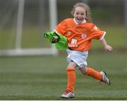 21 April 2017; Ava Whelehan, from Donaghmede, in action during the Aviva Soccer Sisters at Gannon Park in Malahide, Dublin. Photo by Eóin Noonan/Sportsfile