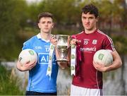 21 April 2017; Dublin U21 footballer & co-captain Cillian O’Shea and Galway U21 footballer & captain Michael Daly, pictured, met in Croke Park today ahead of the EirGrid GAA Football U21 All-Ireland Final which will take place on Saturday, 29th April at 5pm in O’Connor Park, Tullamore. EirGrid is the state-owned company that manages and develops Ireland's electricity grid. For more information see www.eirgrid.com or AA. Photo by Stephen McCarthy/Sportsfile
