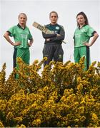 21 April 2017; Irish International Women's Cricket players, from left, Gaby Lewis, Robyn Lewis, and Lara Maritz at the announcement of Hanley Energy as the official sponsors of the Irish International Women’s Cricket Team at Hanley Head Office, City North Business Park in Stamullin, Meath. Photo by Cody Glenn/Sportsfile