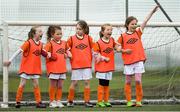 21 April 2017; At the Aviva Soccer Sisters are from left, Carrie Nugent from Malahide, Roisin O'Brien from Malahide, Jody Clinch from Malahide, Ava Doonan from Malahide and Amelie Law from Malahide in action during the Aviva Soccer Sisters at Gannon Park in Malahide, Dublin. Photo by Eóin Noonan/Sportsfile