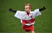 21 April 2017; Five year old Jack Mallon, representing the Watty Graham's Glen GAA Club, Co Derry, celebrates a goal during the Go Games Provincial Days in partnership with Littlewoods Ireland Day 7 at Croke Park in Dublin. Photo by Cody Glenn/Sportsfile