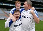 21 April 2017; Monaghan Special Olympics players, from left, Mark McCabe, Terry Treanor, top, and Padraig Kelly, celebrate following their match during the Go Games Provincial Days in partnership with Littlewoods Ireland Day 7 at Croke Park in Dublin. Photo by Cody Glenn/Sportsfile