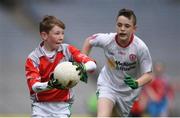21 April 2017; Shane Scullian, representing Derry Loughan Kevin Barry GAA Club, Co Tyrone, in action against Tiernan McLenaghan, representing Fintona Pearses GAA Club, Co Tyrone, during the Go Games Provincial Days in partnership with Littlewoods Ireland Day 7 at Croke Park in Dublin. Photo by Cody Glenn/Sportsfile