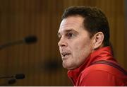 21 April 2017; Munster director of rugby Rassie Erasmus during a press conference at the Aviva Stadium in Dublin. Photo by Stephen McCarthy/Sportsfile