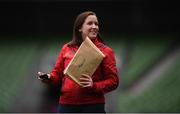 21 April 2017; Munster Rugby Communications Manager Fiona Murphy during their captain's run at the Aviva Stadium in Dublin. Photo by Stephen McCarthy/Sportsfile