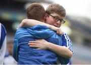 21 April 2017; Terry Treanor, facing, representing the Monaghan Special Olympics Team, congratualtes team-mate Shane McElwain after McElwain scored a goal during the Go Games Provincial Days in partnership with Littlewoods Ireland Day 7 at Croke Park in Dublin. Photo by Cody Glenn/Sportsfile