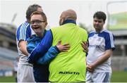 21 April 2017; Shane McElwaine, representing the Monaghan Special Olympics Team, hugs his coach Rob McClave after a goal during the Go Games Provincial Days in partnership with Littlewoods Ireland Day 7 at Croke Park in Dublin. Photo by Cody Glenn/Sportsfile
