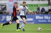 21 April 2017; Sean Hoare of Dundalk in action against Oscar Brennan of Bohemians during the SSE Airtricity League Premier Division match between Dundalk and Bohemians at Oriel Park in Dundalk, Co. Louth. Photo by Piaras Ó Mídheach/Sportsfile