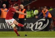 21 April 2017; David Johnston of Munster A kicks Munster into a 29-28 lead, from a penalty, during the British & Irish Cup Final match between Munster A and Jersey Reds at Irish Independent Park, in Cork. Photo by Matt Browne/Sportsfile