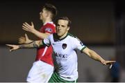 21 April 2017; Karl Sheppard of Cork City celebrates after scoring his side's second goal during the SSE Airtricity League Premier Division match between St Patrick's Athletic and Cork City at Richmond Park in Dublin. Photo by Eóin Noonan/Sportsfile