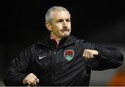 21 April 2017; Cork City manager John Caulfield celebrates after the SSE Airtricity League Premier Division match between St Patrick's Athletic and Cork City at Richmond Park in Dublin. Photo by Eóin Noonan/Sportsfile