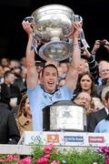18 September 2011; Barry Cahill, Dublin, lifts the Sam Maguire Cup. GAA Football All-Ireland Senior Championship Final, Kerry v Dublin, Croke Park, Dublin. Picture credit: Ray McManus / SPORTSFILE