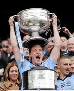18 September 2011; Kevin Nolan, Dublin, lifts the Sam Maguire Cup. GAA Football All-Ireland Senior Championship Final, Kerry v Dublin, Croke Park, Dublin. Picture credit: Ray McManus / SPORTSFILE