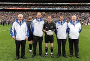 18 September 2011; Referee Joe McQuillan with his umpires before the game. GAA Football All-Ireland Senior Championship Final, Kerry v Dublin, Croke Park, Dublin. Picture credit: Pat Murphy / SPORTSFILE