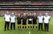 18 September 2011; Referee Joe McQuillan with his officials and umpires before the game. GAA Football All-Ireland Senior Championship Final, Kerry v Dublin, Croke Park, Dublin. Picture credit: Pat Murphy / SPORTSFILE