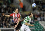 13 October 2011; Stephen Rice, Shamrock Rovers, in action against Kevin Deery, Derry City. Airtricity League Premier Division, Shamrock Rovers v Derry City, Tallaght Stadium, Tallaght, Dublin. Picture credit: Matt Browne / SPORTSFILE