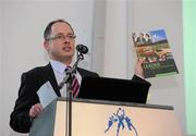 15 October 2011; Brian Carthy, Rural Development programme, speaking at the GAA Social Initiative Seminar 2011, Croke Park, Dublin. Picture credit: Pat Murphy / SPORTSFILE