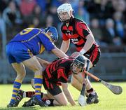 16 October 2011; Barry Coughlin and Wayne Hutchinson, right, Ballygunner, in action against Thomas Ryan, Tallow. Waterford County Senior Hurling Championship Final, Ballygunner v Tallow, Walsh Park, Co. Waterford. Picture credit: Brian Lawless / SPORTSFILE