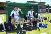 20 October 2003; Ciaran McManus and Steven McDonnell before a training session in preparation for the Australia v Ireland, International Rules game. Swan Districts Football Club, Bassendean Oval, Bassendean, Perth, Western Australia. Picture credit; Ray McManus / SPORTSFILE