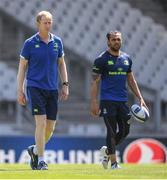 22 April 2017; Leinster head coach Leo Cullen, left, and Isa Nacewa during their captain's run at the Matmut Stadium de Gerland in Lyon, France. Photo by Stephen McCarthy/Sportsfile