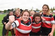 22 April 2017; Sarah-Jane Masterson of Wicklow RFC celebrates with her team-mates after winning the Paul Cusack Cup Final match between Garda/Westmanstown and Wicklow RFC at Donnybrook Stadium in Donnybrook, Dublin. Photo by Matt Browne/Sportsfile