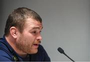 22 April 2017; Jack McGrath of Leinster during a press conference at the Matmut Stadium de Gerland in Lyon, France. Photo by Stephen McCarthy/Sportsfile