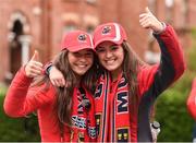 22 April 2017; Munster supporters Joan Harty, left, and Roisin Heffernan from Cashel, Co. Tipperary, ahead the European Rugby Champions Cup Semi-Final match between Munster and Saracens at the Aviva Stadium in Dublin. Photo by Diarmuid Greene/Sportsfile