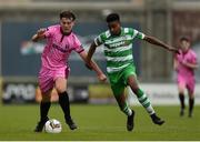 22 April 2017; Kyle Kennedy of Wexford FC in action against Eric Abulu of Shamrock Rovers during the SSE Airtricity U17 League match between Shamrock Rovers and Wexford FC at Tallaght Stadium in Tallaght, Dublin. Photo by Eóin Noonan/Sportsfile