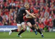 22 April 2017; Keith Earls of Munster is tackled by Chris Ashton of Saracens during the European Rugby Champions Cup Semi-Final match between Munster and Saracens at the Aviva Stadium in Dublin. Photo by Brendan Moran/Sportsfile