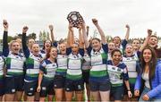 22 April 2017; Nicole Carroll and Aifric O'Brien captains of Suttonians lift the plate after the Paul Flood Plate Final match between Clondalkin and Suttonians at Donnybrook Stadium in Donnybrook, Dublin. Photo by Matt Browne/Sportsfile
