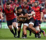22 April 2017; Billy Vunipola of Saracens is tackled by Dave Kilcoyne and Donnacha Ryan, left, of Munster during the European Rugby Champions Cup Semi-Final match between Munster and Saracens at the Aviva Stadium in Dublin. Photo by Diarmuid Greene / Sportsfile