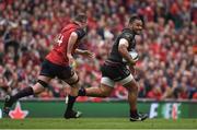 22 April 2017; Billy Vunipola of Saracens makes a break from Donnacha Ryan of Munster during the European Rugby Champions Cup Semi-Final match between Munster and Saracens at the Aviva Stadium in Dublin. Photo by Brendan Moran/Sportsfile