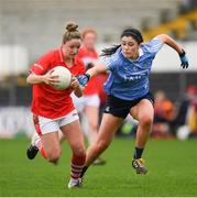 22 April 2017; Eimear Scally of Cork in action against Olwen Carey of Dublin during the Lidl Ladies Football National League Division 1 Semi-Final match between Cork and Dublin at Nowlan Park in Kilkenny. Photo by Ray McManus/Sportsfile