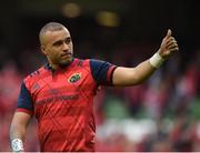 22 April 2017; Simon Zebo of Munster acknowledges supporters after the European Rugby Champions Cup Semi-Final match between Munster and Saracens at the Aviva Stadium in Dublin. Photo by Diarmuid Greene/Sportsfile