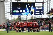 22 April 2017; Munster players gather together in a huddle on the pitch after the European Rugby Champions Cup Semi-Final match between Munster and Saracens at the Aviva Stadium in Dublin. Photo by Diarmuid Greene/Sportsfile