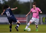 22 April 2017; Jess Gleeson of Wexford Youths in action against Roma McLoughlin of Shelbourne Ladies during the Continental Tyres Women's National League match between Wexford Youths and Shelbourne Ladies at Ferrycarrig Park in Wexford. Photo by Eóin Noonan/Sportsfile