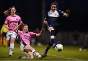 22 April 2017; Leane Kiernan of Shelbourne Ladies in action against Linda Douglas of Wexford Youths during the Continental Tyres Women's National League match between Wexford Youths and Shelbourne Ladies at Ferrycarrig Park in Wexford. Photo by Eóin Noonan/Sportsfile