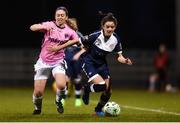 22 April 2017; Leanne Kiernan of Shelbourne Ladies in action against Emma Hansberry of Wexford Youths during the Continental Tyres Women's National League match between Wexford Youths and Shelbourne Ladies at Ferrycarrig Park in Wexford. Photo by Eóin Noonan/Sportsfile