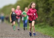 23 April 2017; Parkrun Ireland in partnership with Vhi, expanded their range of junior events to seven with the introduction of the Balbriggan junior parkrun on Sunday morning. Junior parkruns are 2km long and cater for 4 to 14 year olds, free of charge providing a fun and safe environment for children to enjoy exercise. Pictured are Parkrun participants at Bremore Castle Park, in Balbriggan, Co. Dublin.  Photo by Eóin Noonan/Sportsfile