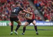 22 April 2017; Keith Earls of Munster is tackled by Owen Farrell of Saracens during the European Rugby Champions Cup Semi-Final match between Munster and Saracens at the Aviva Stadium in Dublin. Photo by Diarmuid Greene/Sportsfile