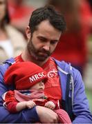22 April 2017; Munster supporters Conor O'Brien along with his 4-month-old son Ollie O'Brien, from Limerick, ahead the European Rugby Champions Cup Semi-Final match between Munster and Saracens at the Aviva Stadium in Dublin. Photo by Diarmuid Greene/Sportsfile