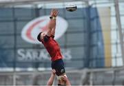 22 April 2017; Billy Holland of Munster wins possession in a lineout during the European Rugby Champions Cup Semi-Final match between Munster and Saracens at the Aviva Stadium in Dublin. Photo by Diarmuid Greene/Sportsfile
