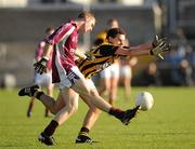 16 October 2011; Paudi Crilly, Ballymacnab Round Towers, in action against Aaron Cunningham, Crossmaglen Rangers. Armagh County Senior Football Championship Final, Crossmaglen Rangers v Ballymacnab Round Towers, Morgan Athletic Grounds, Armagh. Picture credit: Oliver McVeigh / SPORTSFILE