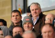 16 October 2011; Armagh county manager Paddy O'Rourke, left, and his new assistant Paul Grimley watching the match from the stand. Armagh County Senior Football Championship Final, Crossmaglen Rangers v Ballymacnab Round Towers, Morgan Athletic Grounds, Armagh. Picture credit: Oliver McVeigh / SPORTSFILE