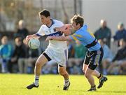 16 October 2011; Padraig Lee, St Vincent’s, in action against Cormac Brady, UCD. Dublin County Senior Football Championship Round 4, UCD v St Vincent’s, O’Toole Park, Dublin. Picture credit: Brendan Moran / SPORTSFILE